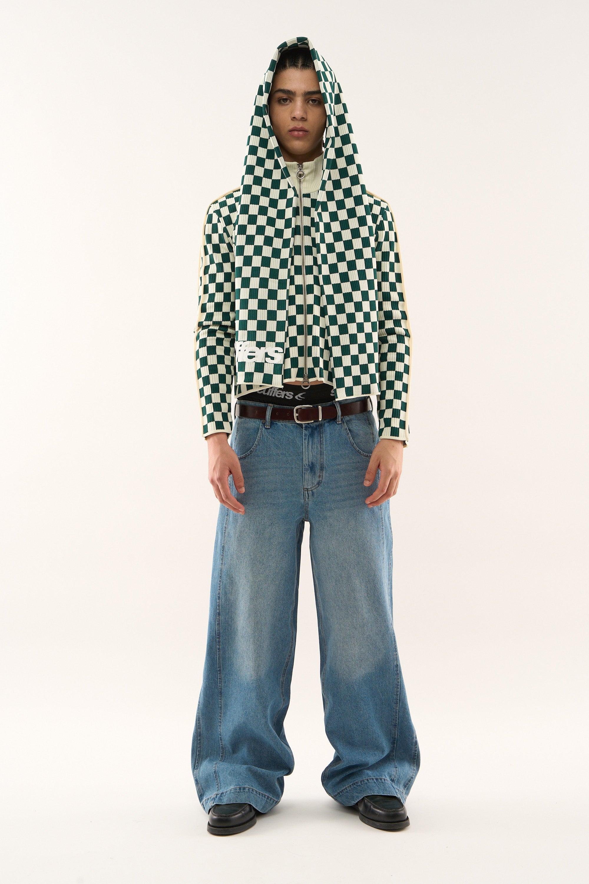 Cremallera a cuadros verde Mónaco