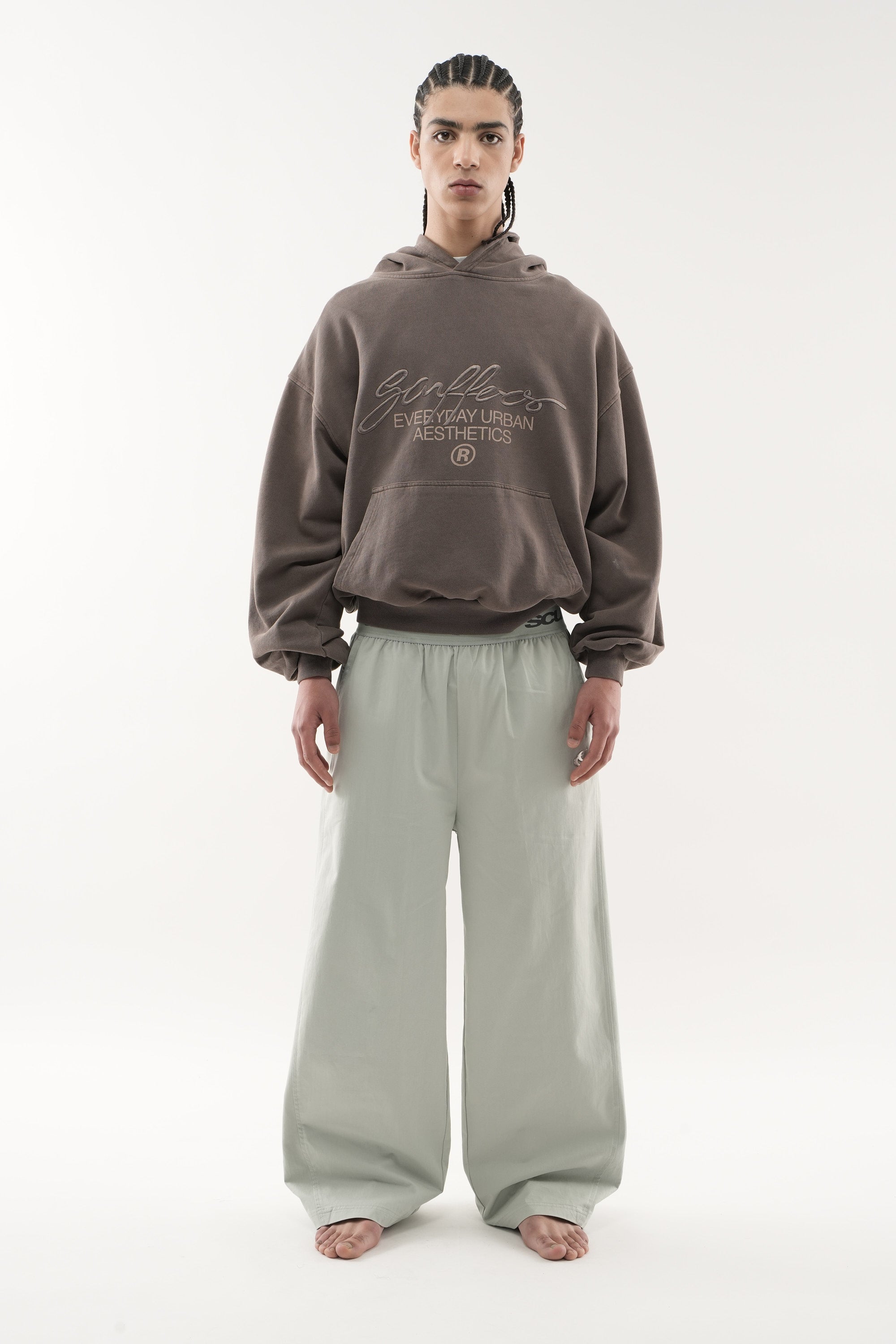 Sudadera con capucha marrón Signature