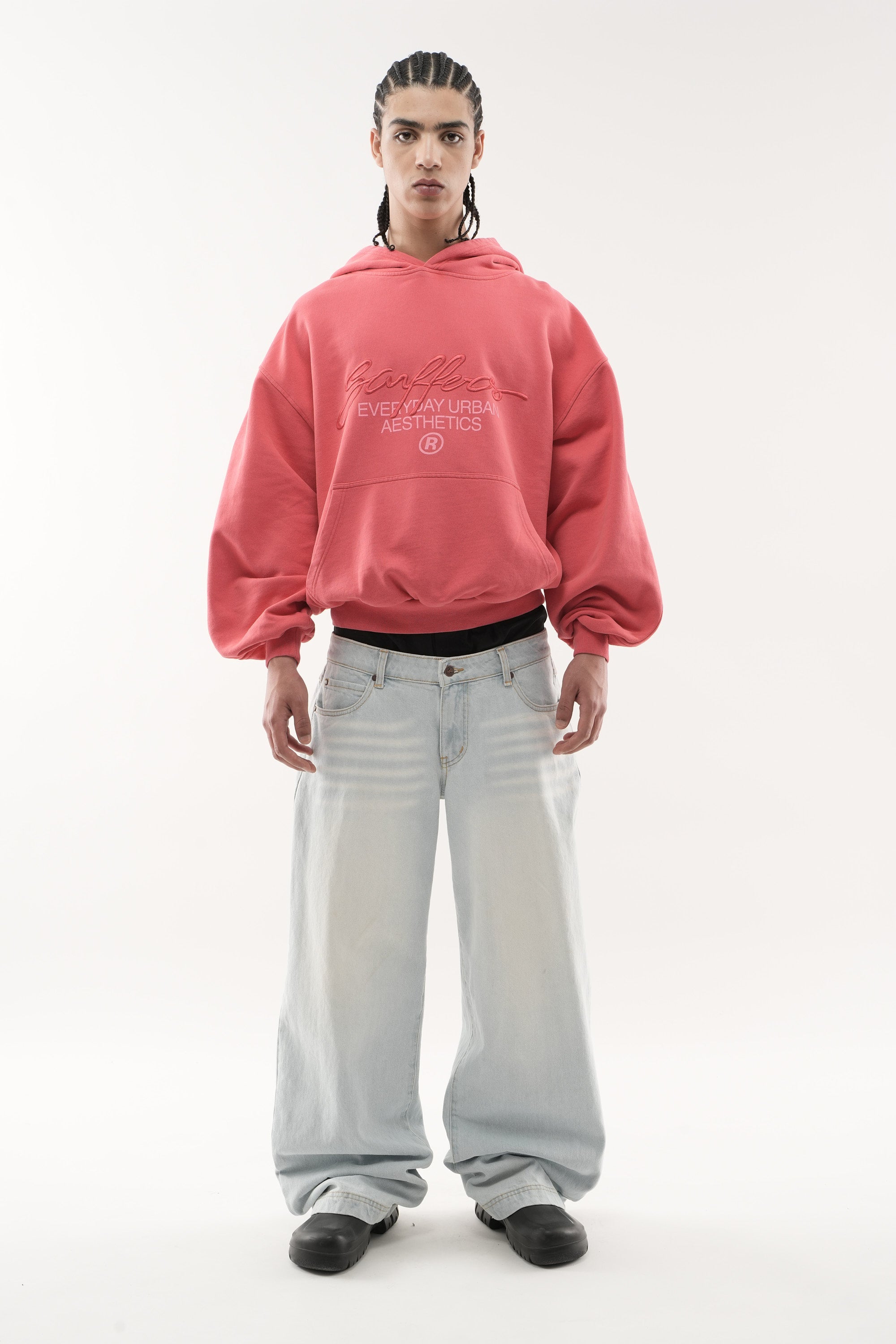 Sudadera con capucha roja clara Signature