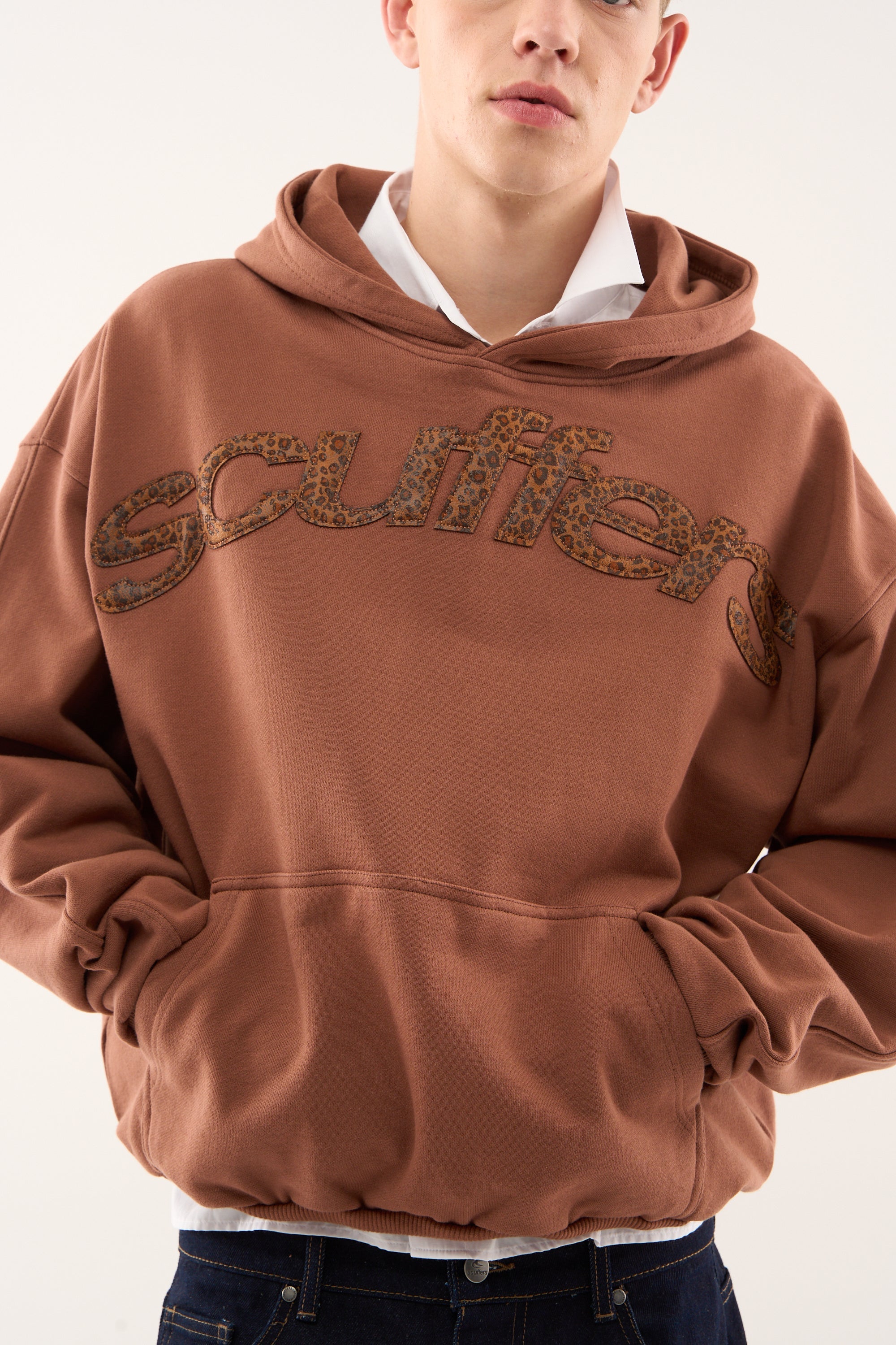 Sudadera con capucha marrón Animal