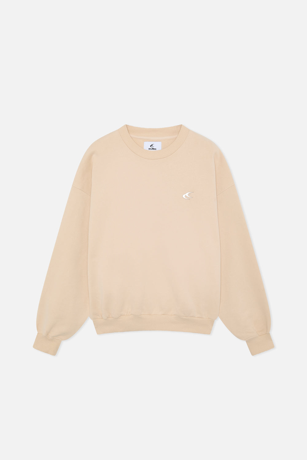 Suéter de cuello redondo crudo para todos los días