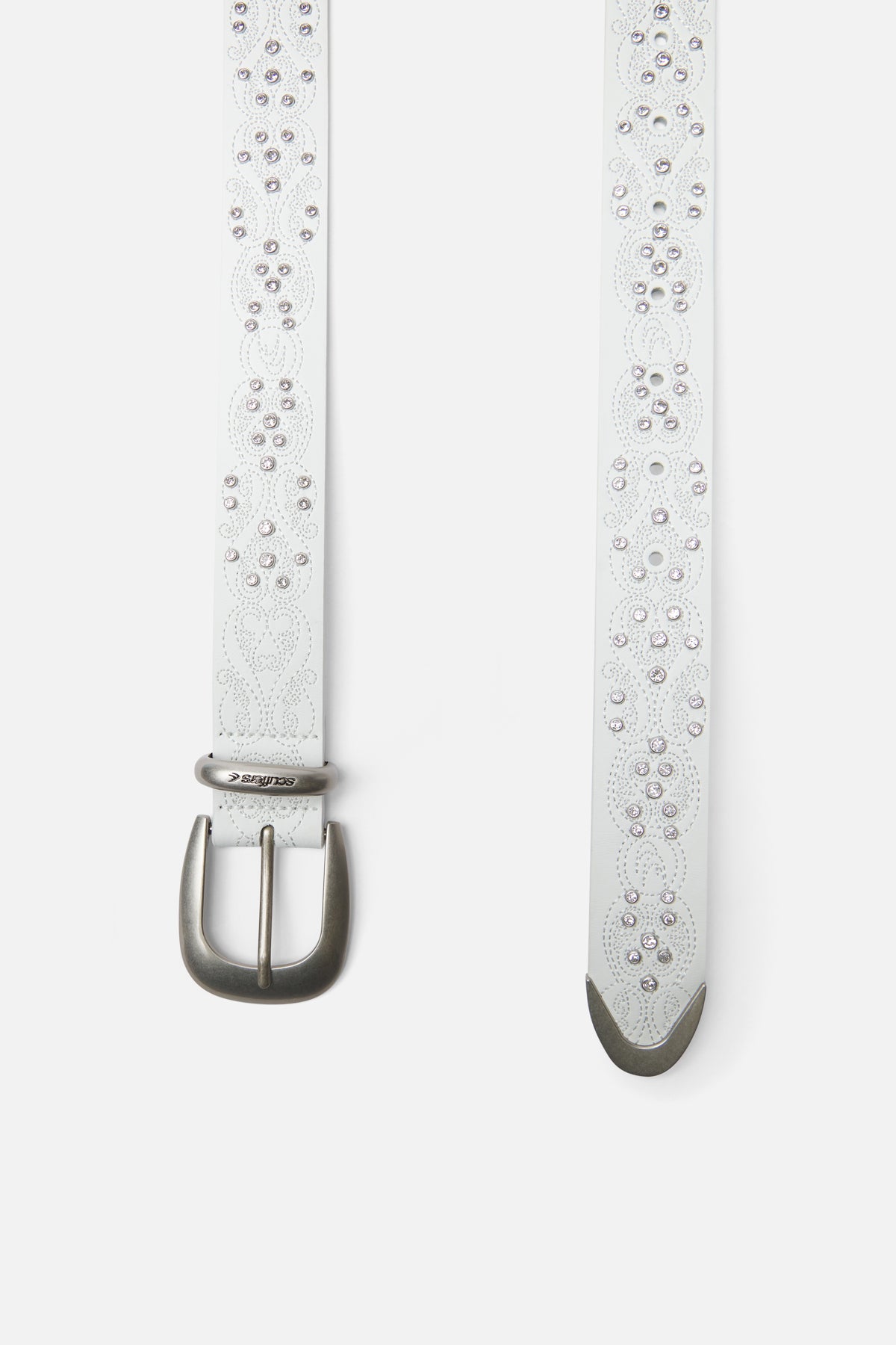 Cinturón gris claro brillante