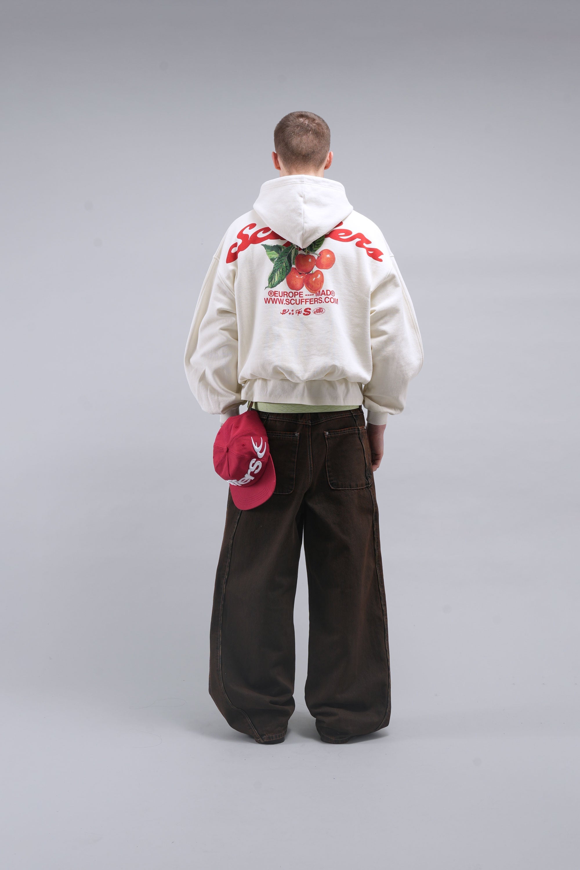 Sudadera con capucha color crudo tropical