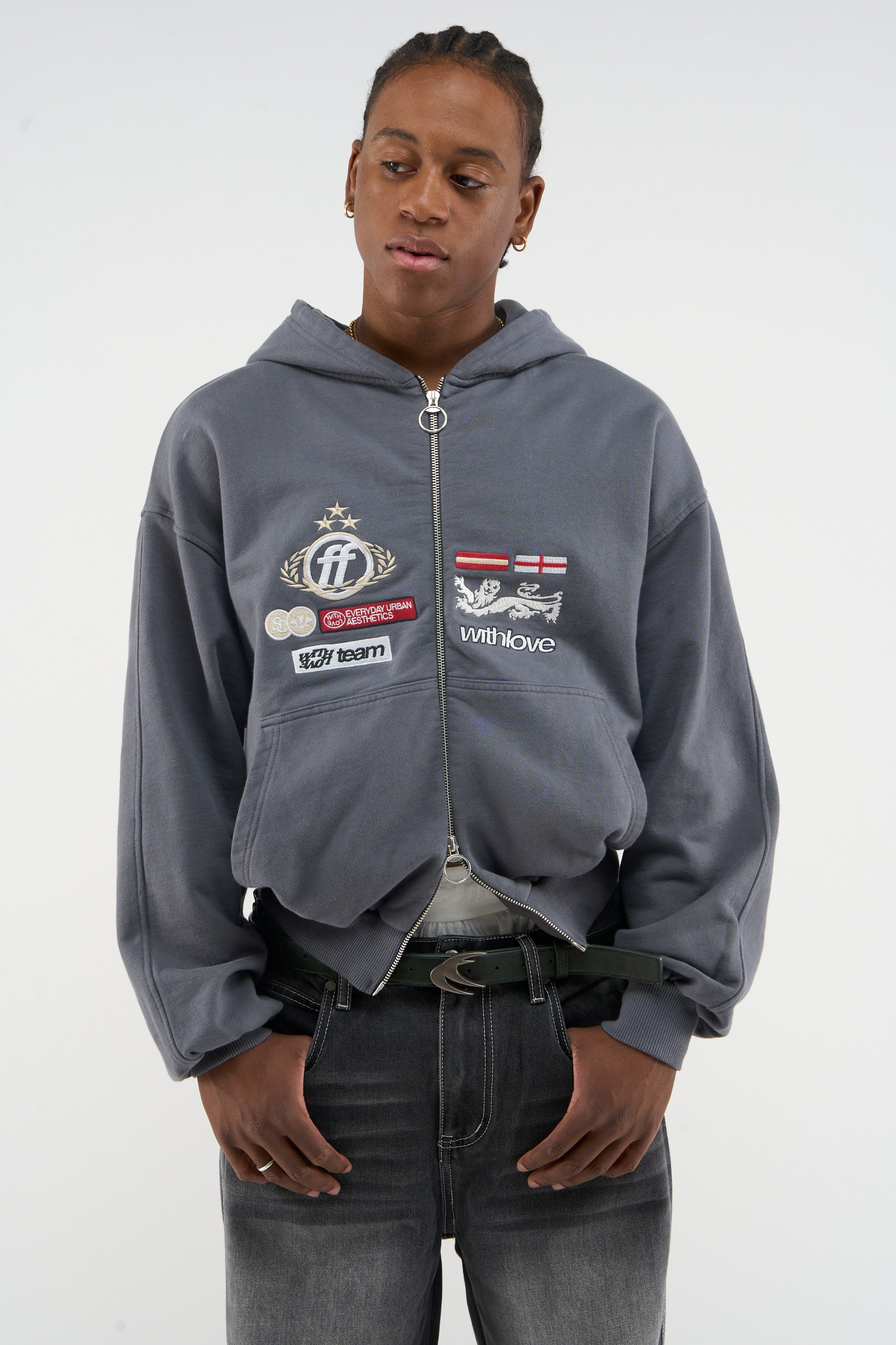 Cremallera azul polvorienta del alcalde