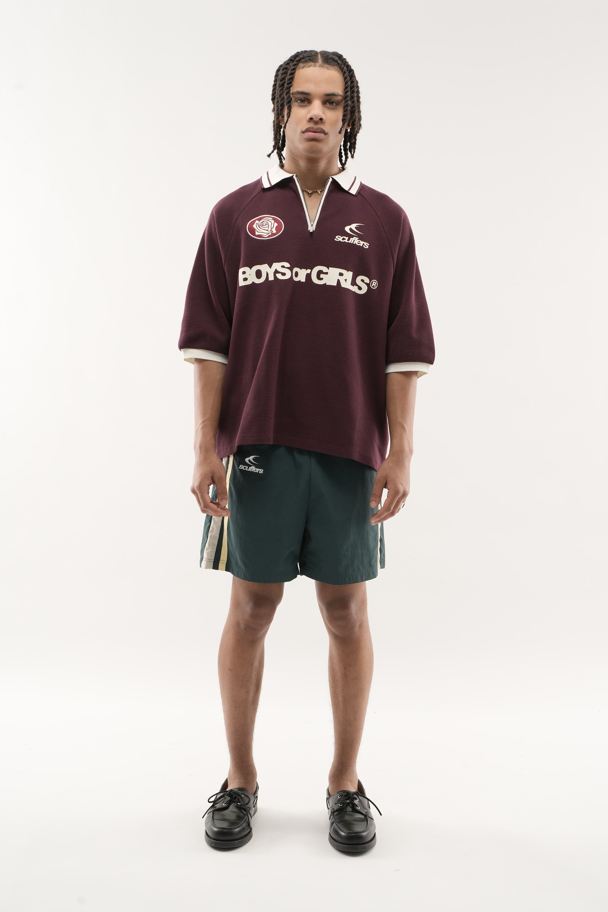 Polo burdeos para niños o niñas