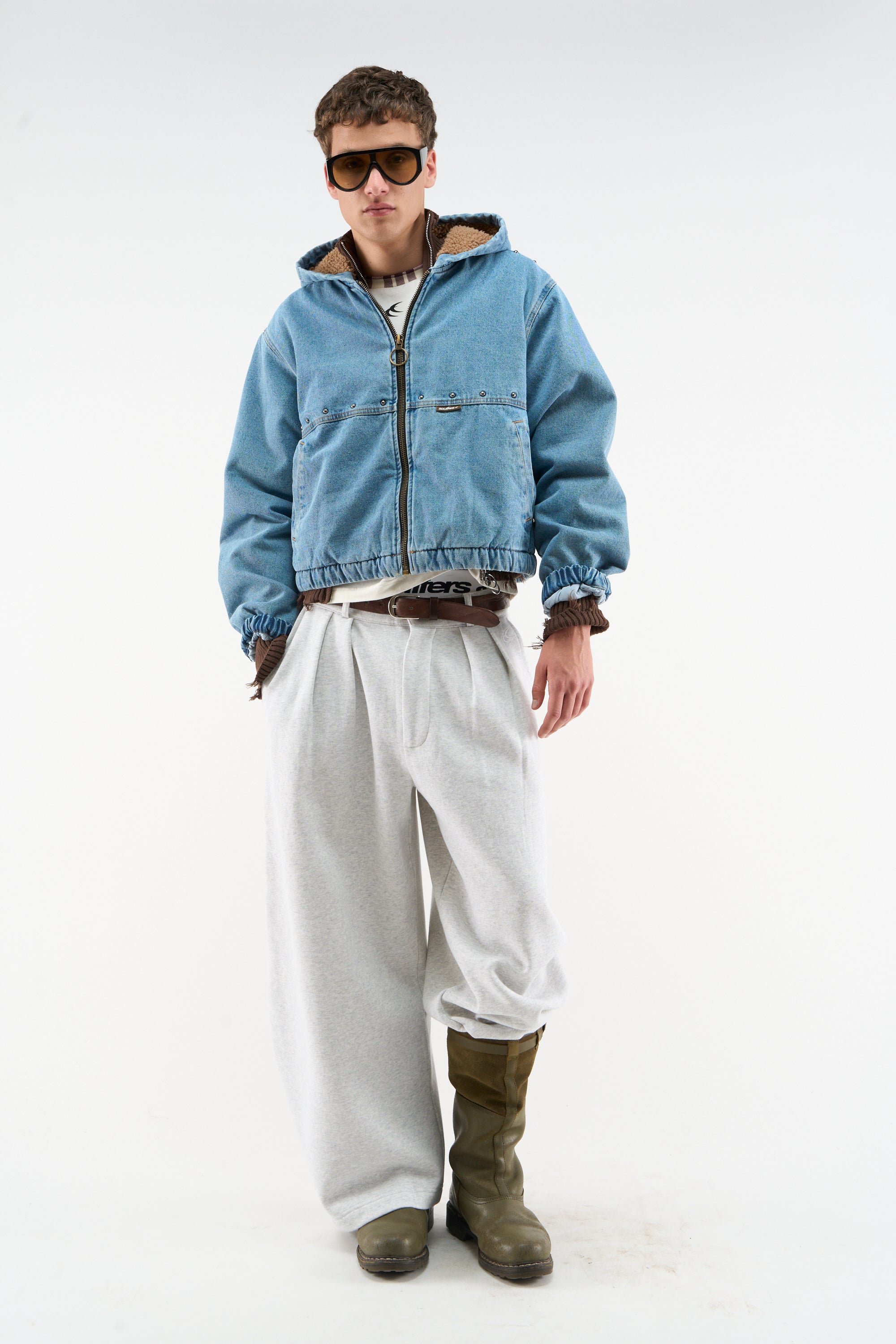 Chaqueta de trabajo azul de mezclilla