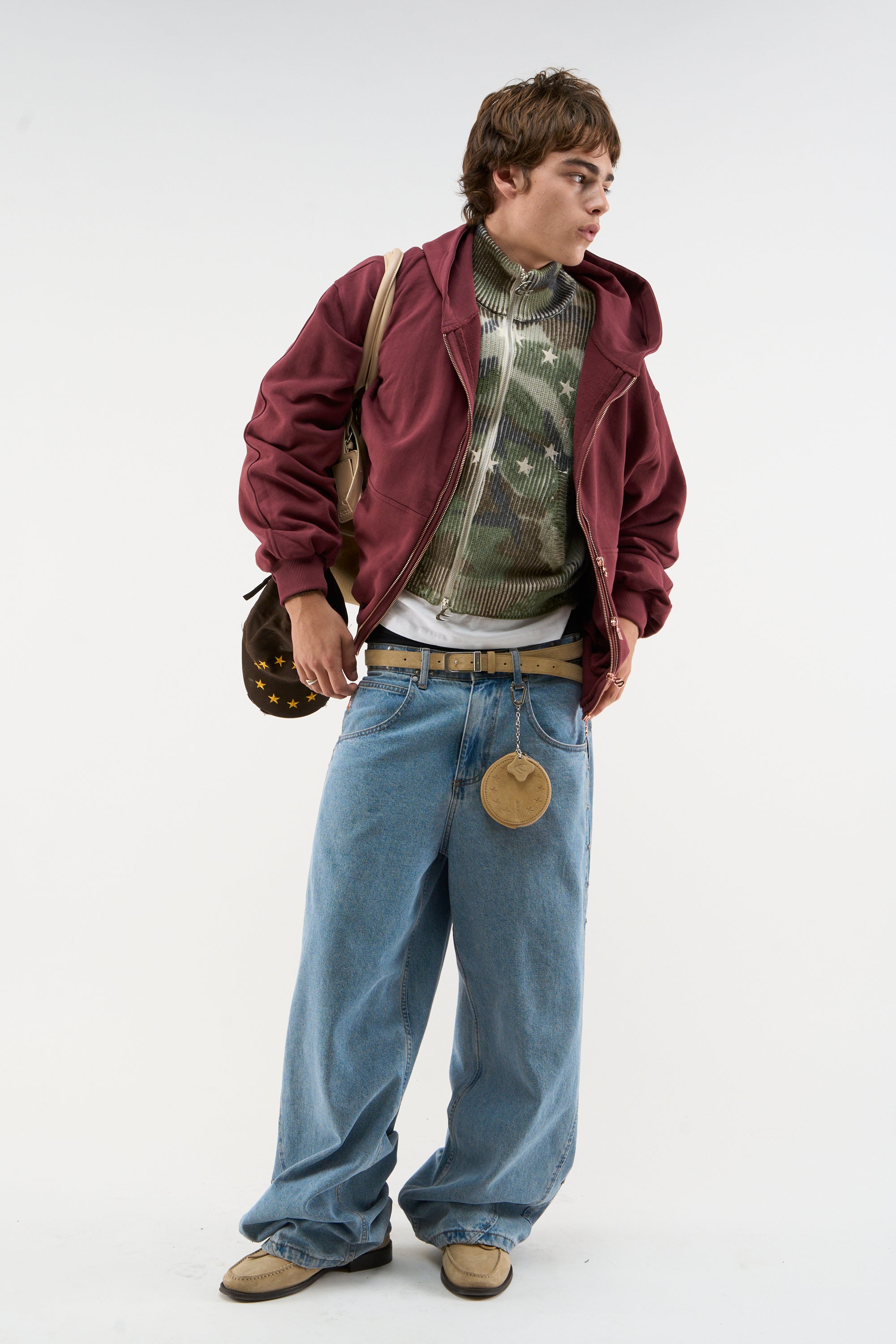 Cinturón de ante color crudo