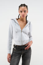 Chaqueta acogedora gris jaspeada