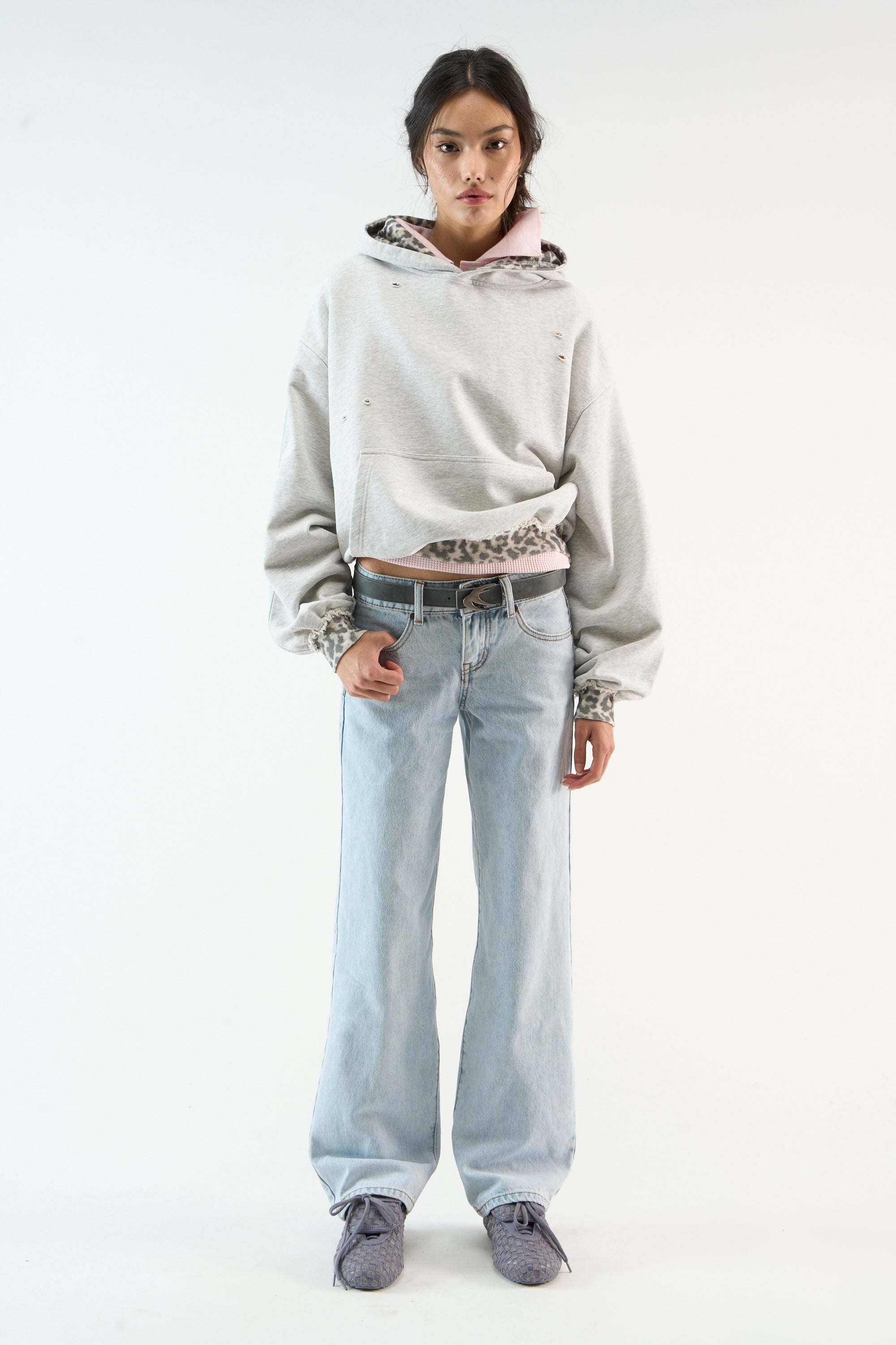 Sudadera con capucha Leo Grey Melange