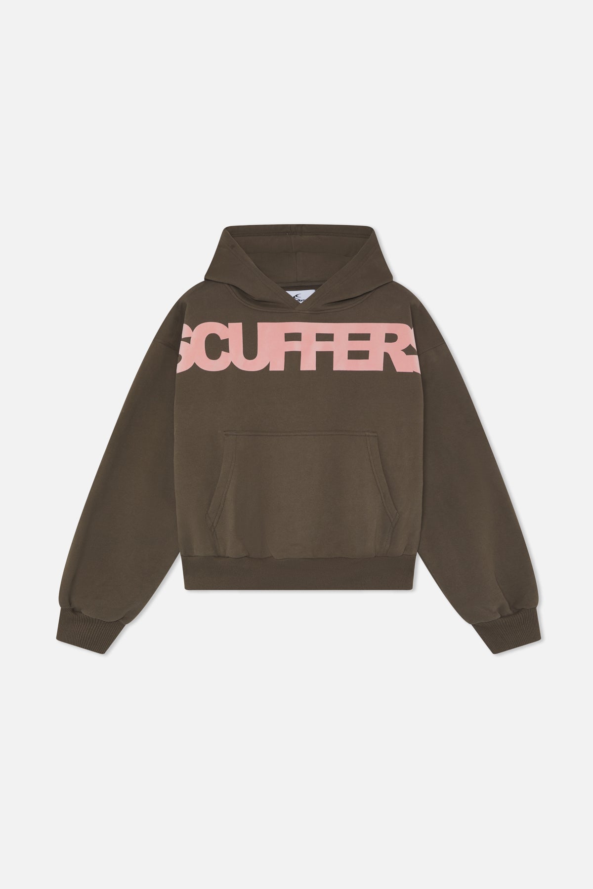 Sudadera con capucha marrón flocada