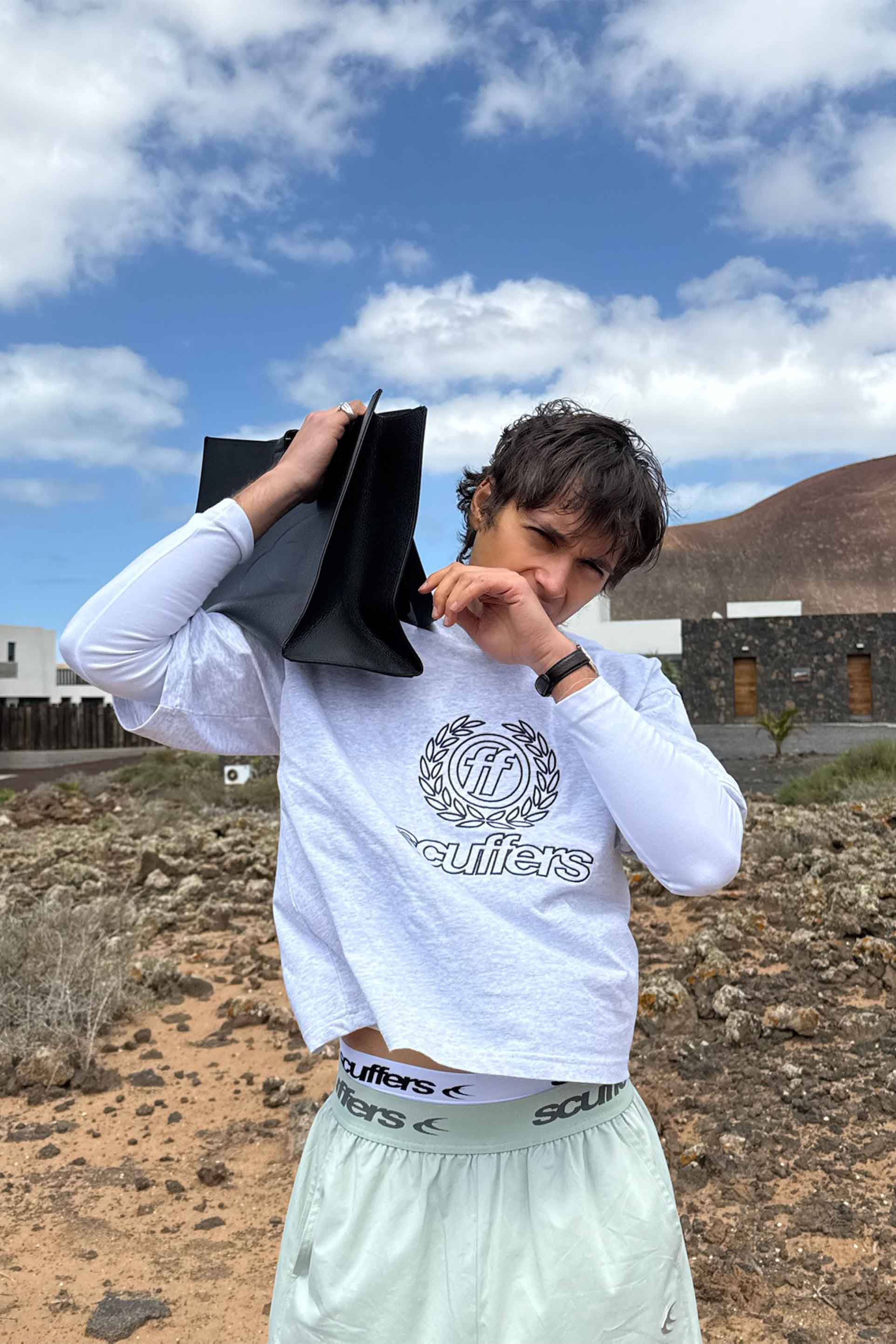 Camiseta gris jaspeada de jersey