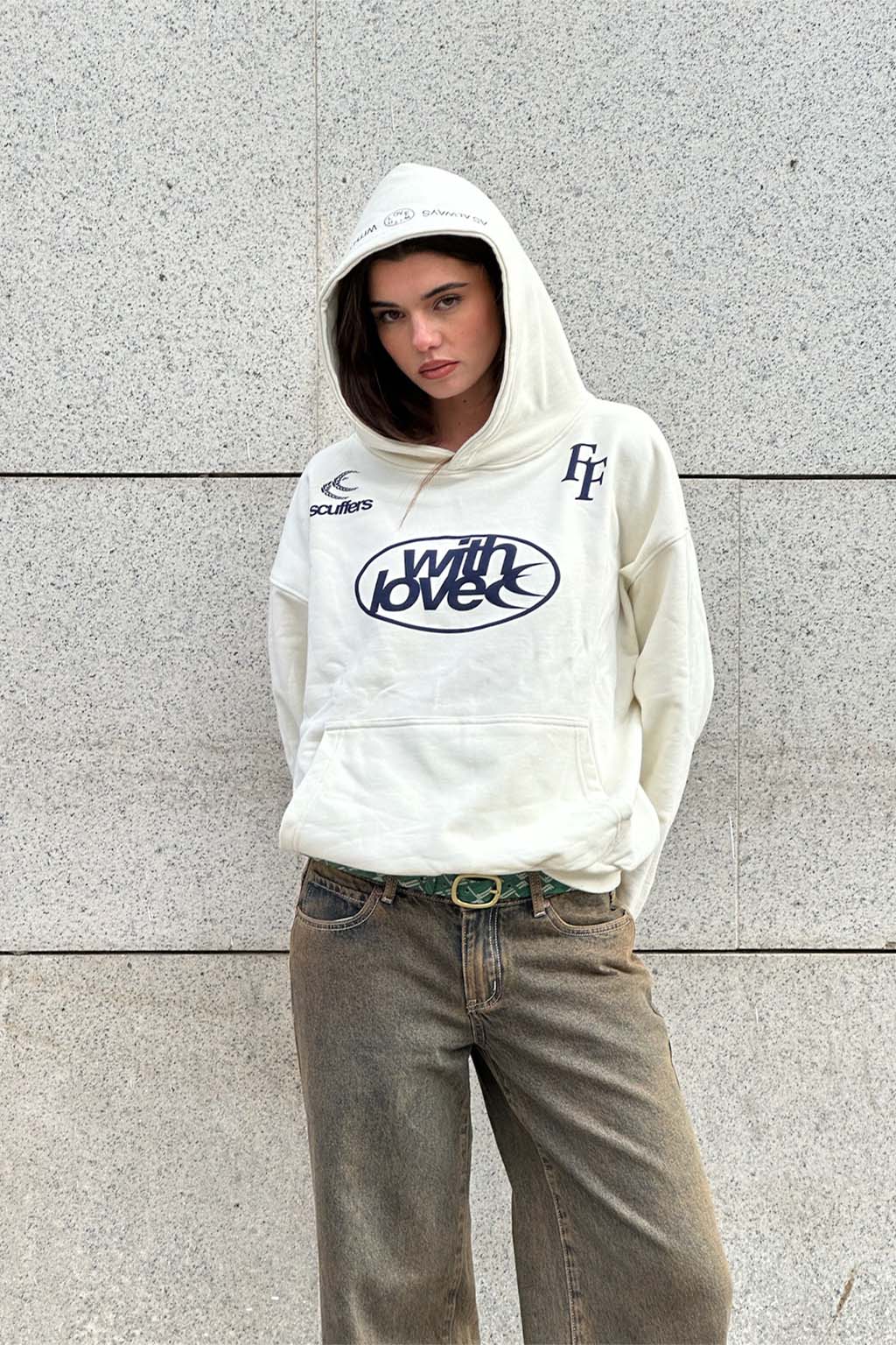 Sudadera con capucha Paris Ecru