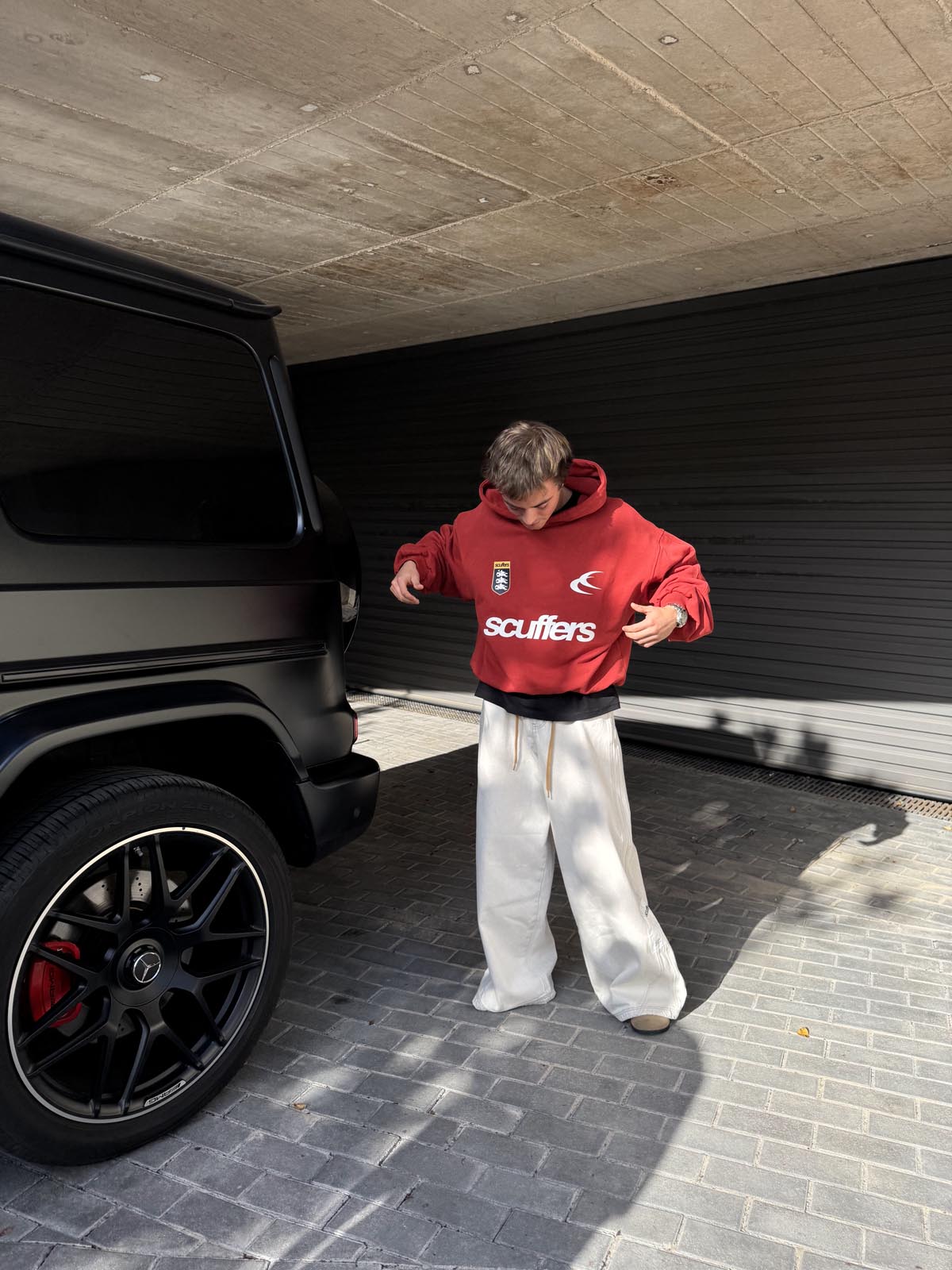 Sudadera con capucha roja oscura Picnic