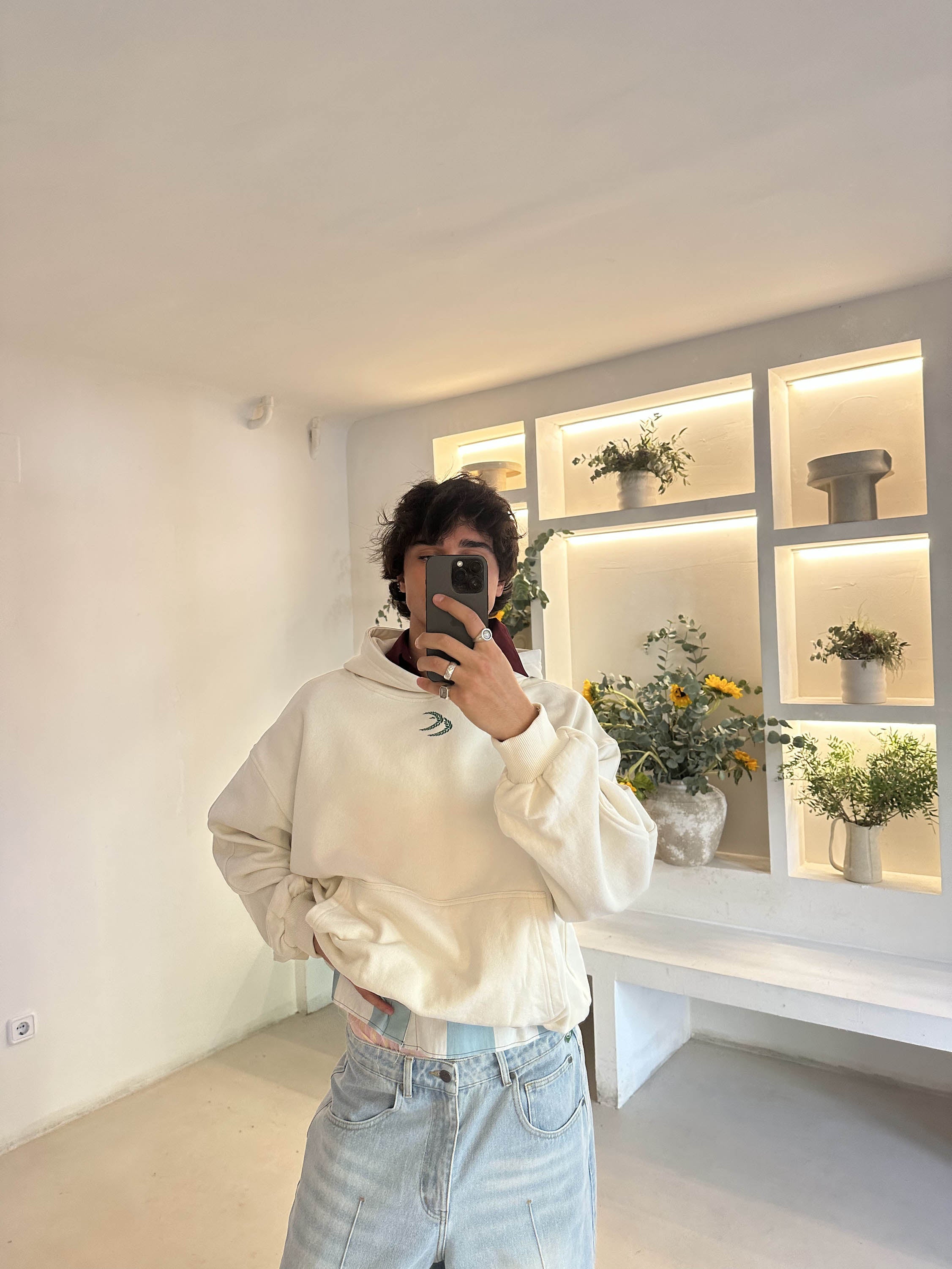 Sudadera con capucha Chester color crudo