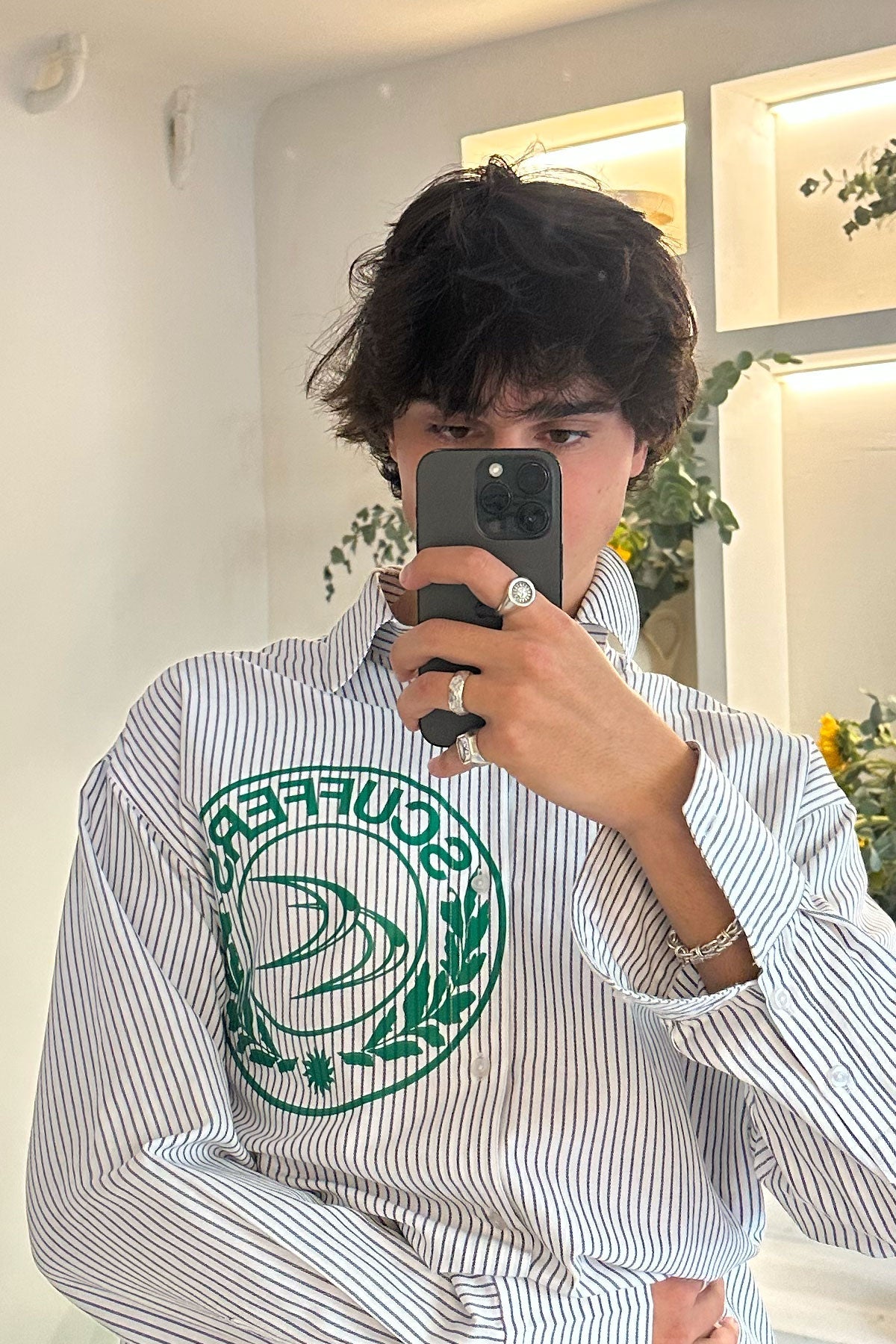 Camisa gris de rayas CLG