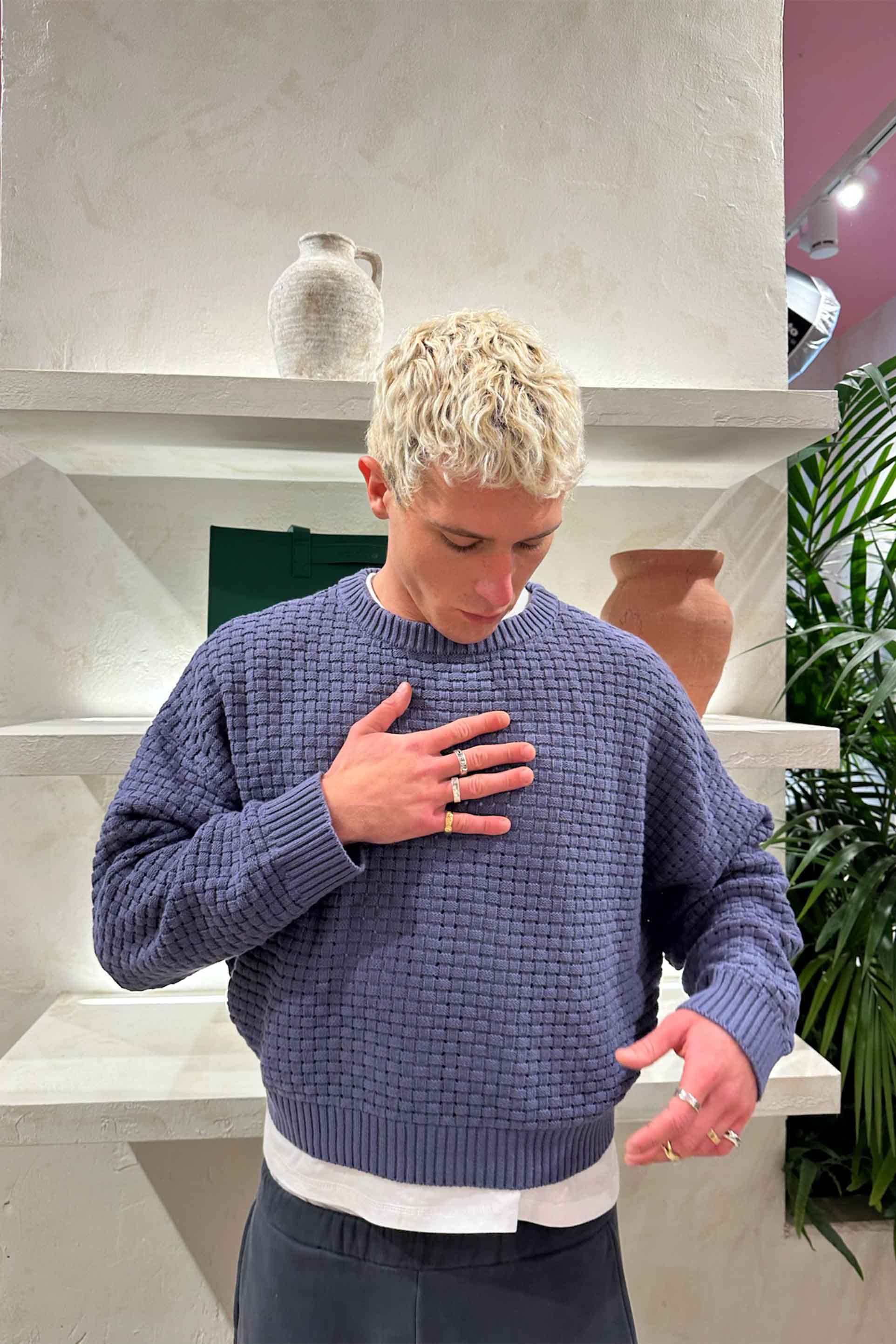 Estuche de punto azul