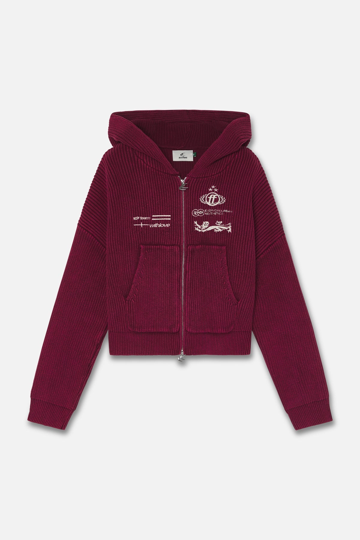 Cremallera de punto burdeos Mayor