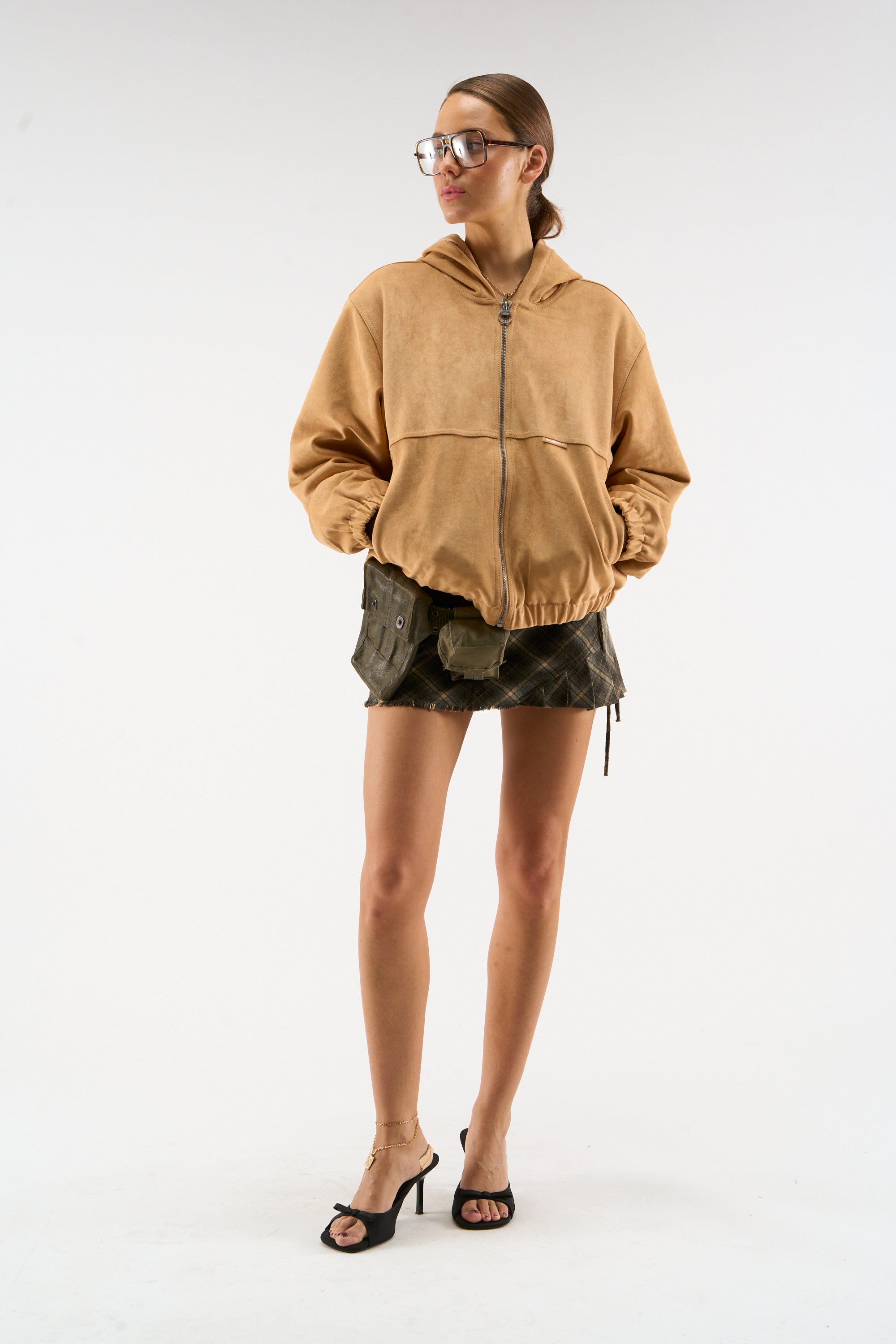 Chaqueta de trabajo de ante color camello