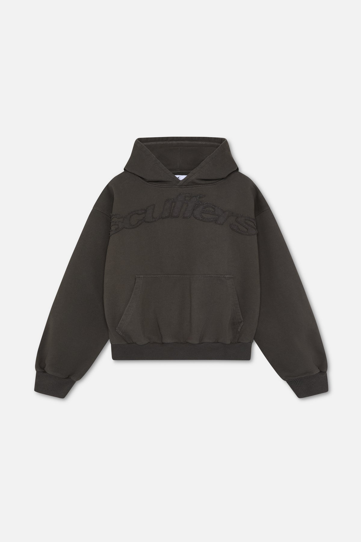 Sudadera con capucha oscura cruda