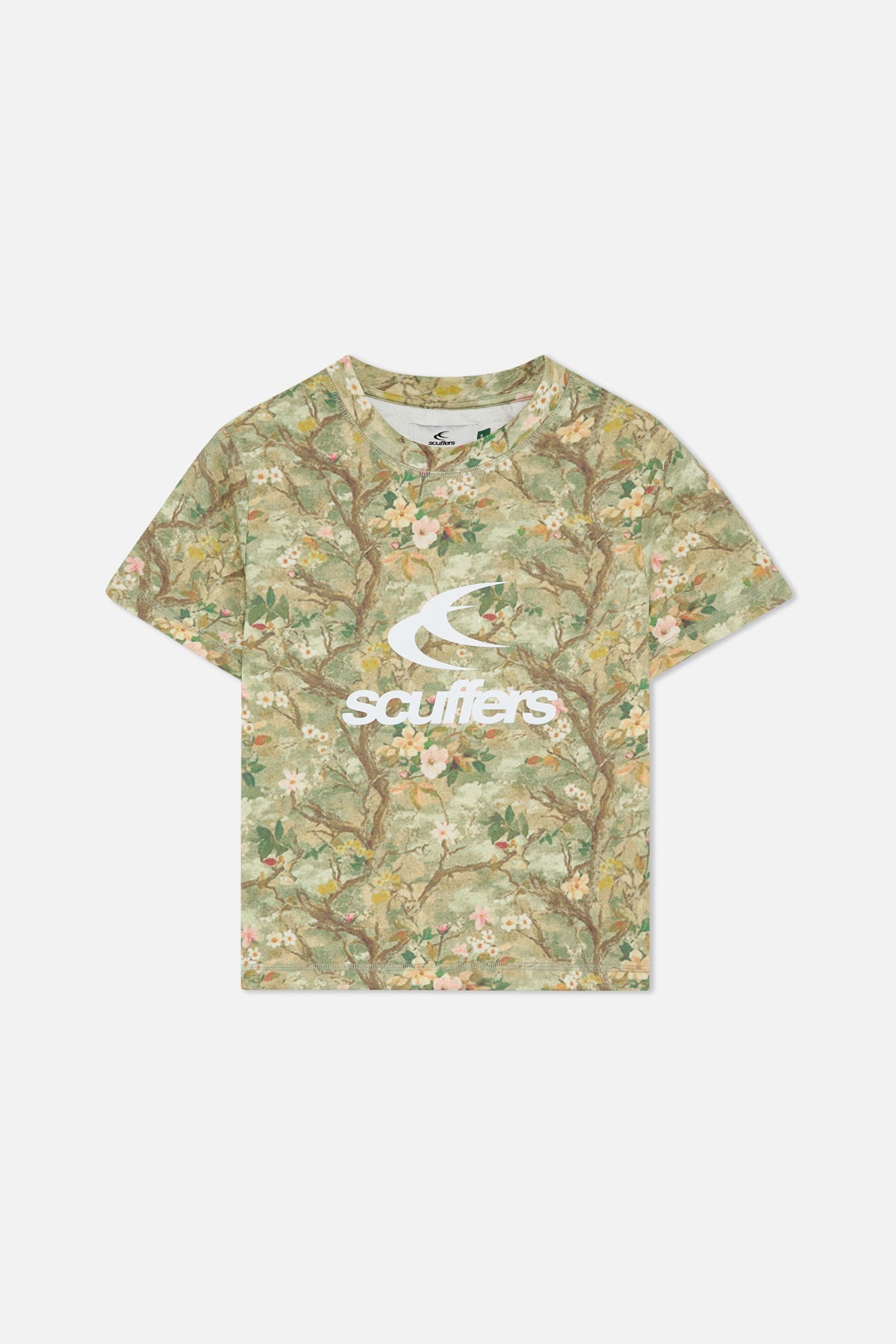 Camiseta ajustada con flores reales