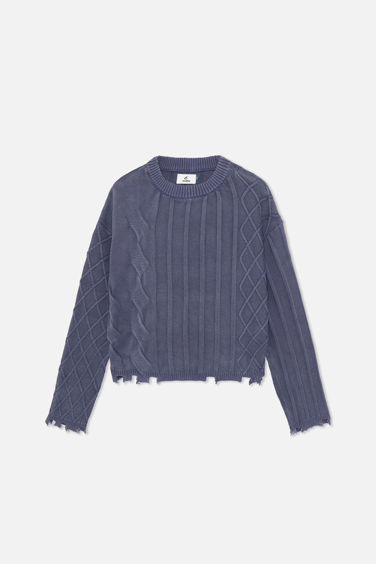 Jersey de gabardina azul marino de gran tamaño