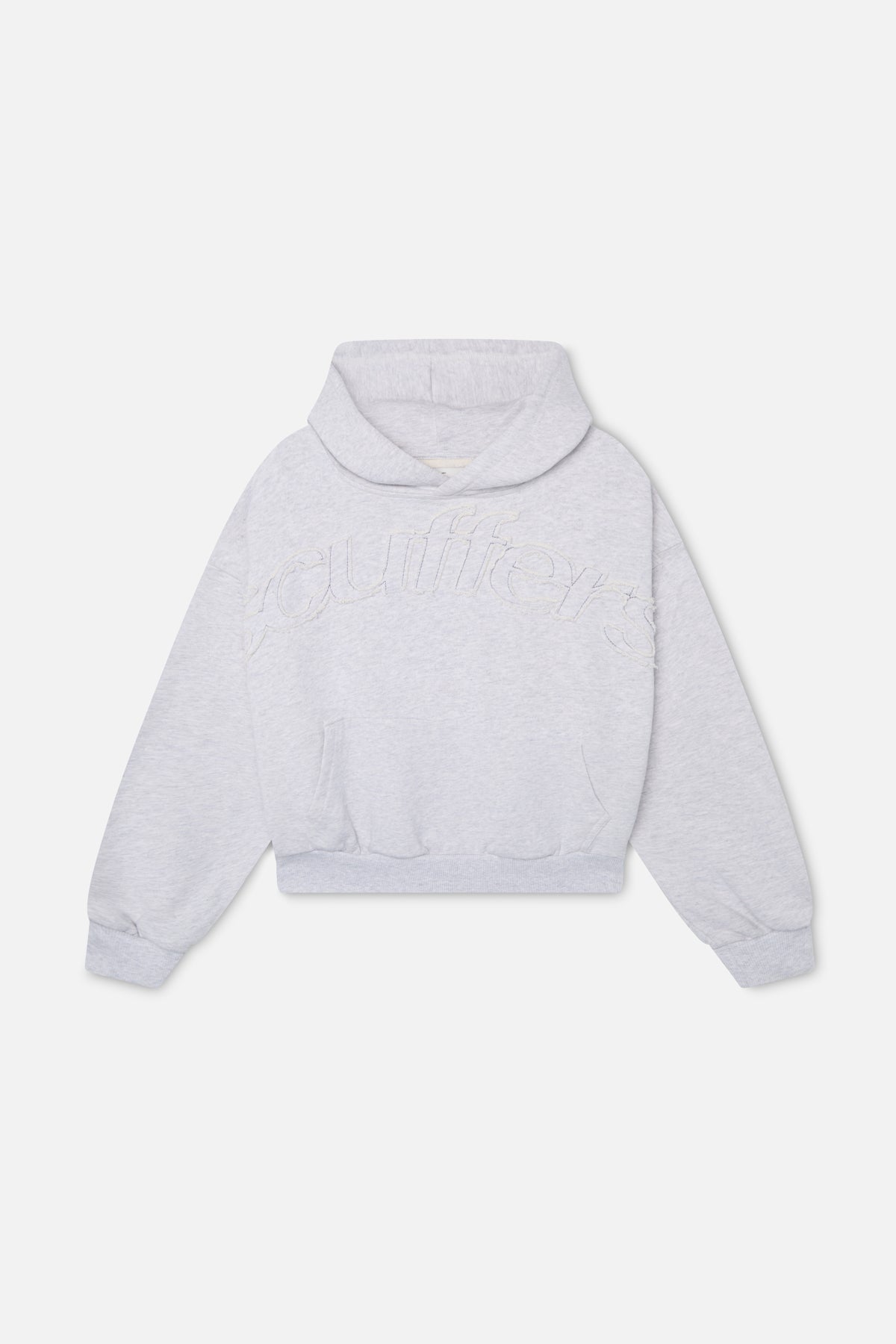 Sudadera con capucha gris claro sin procesar