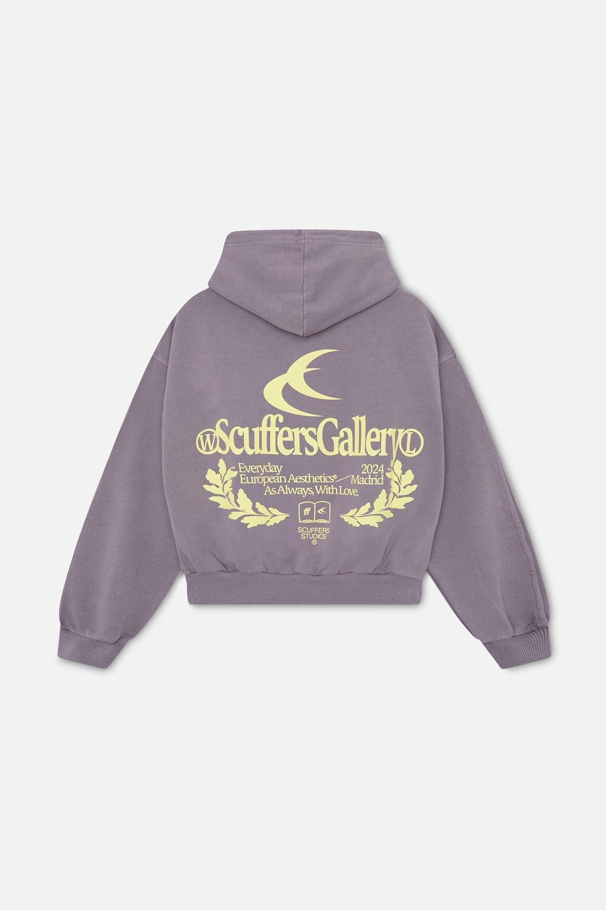 Sudadera con capucha morada de la galería