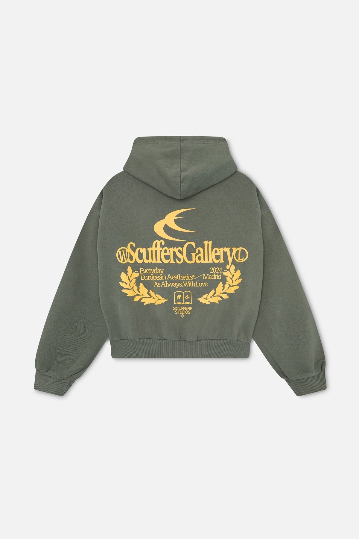 Sudadera con capucha verde de la galería