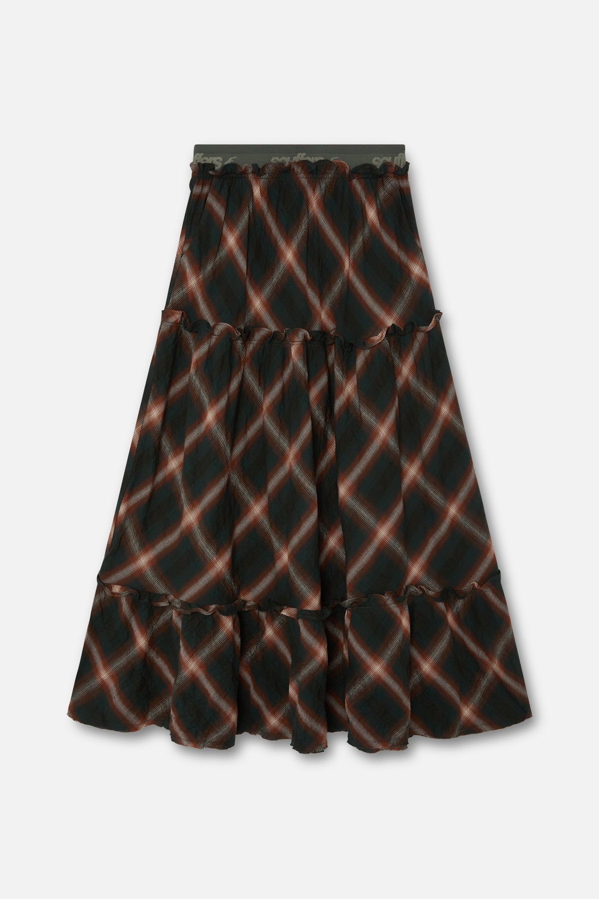 Falda midi de tartán