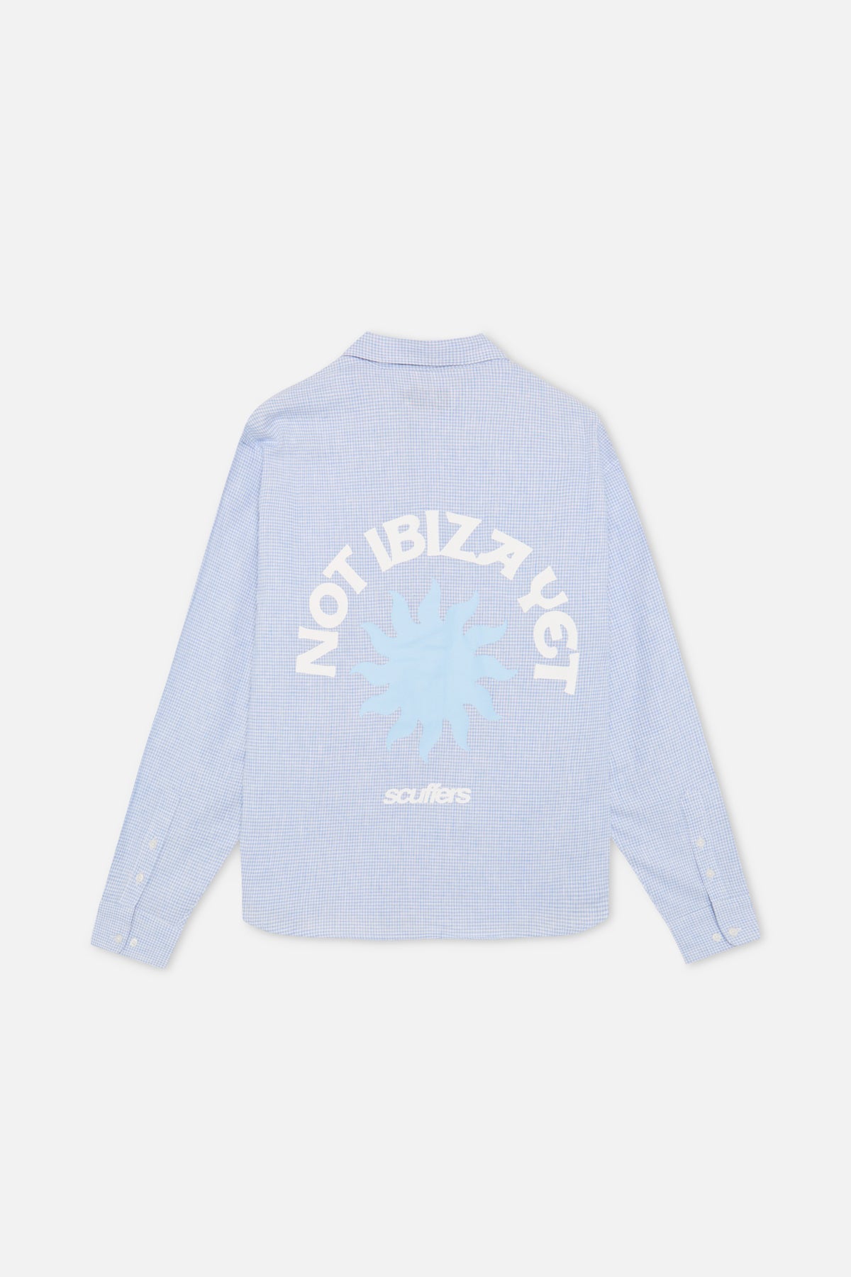 Camisa azul a cuadros gemelos