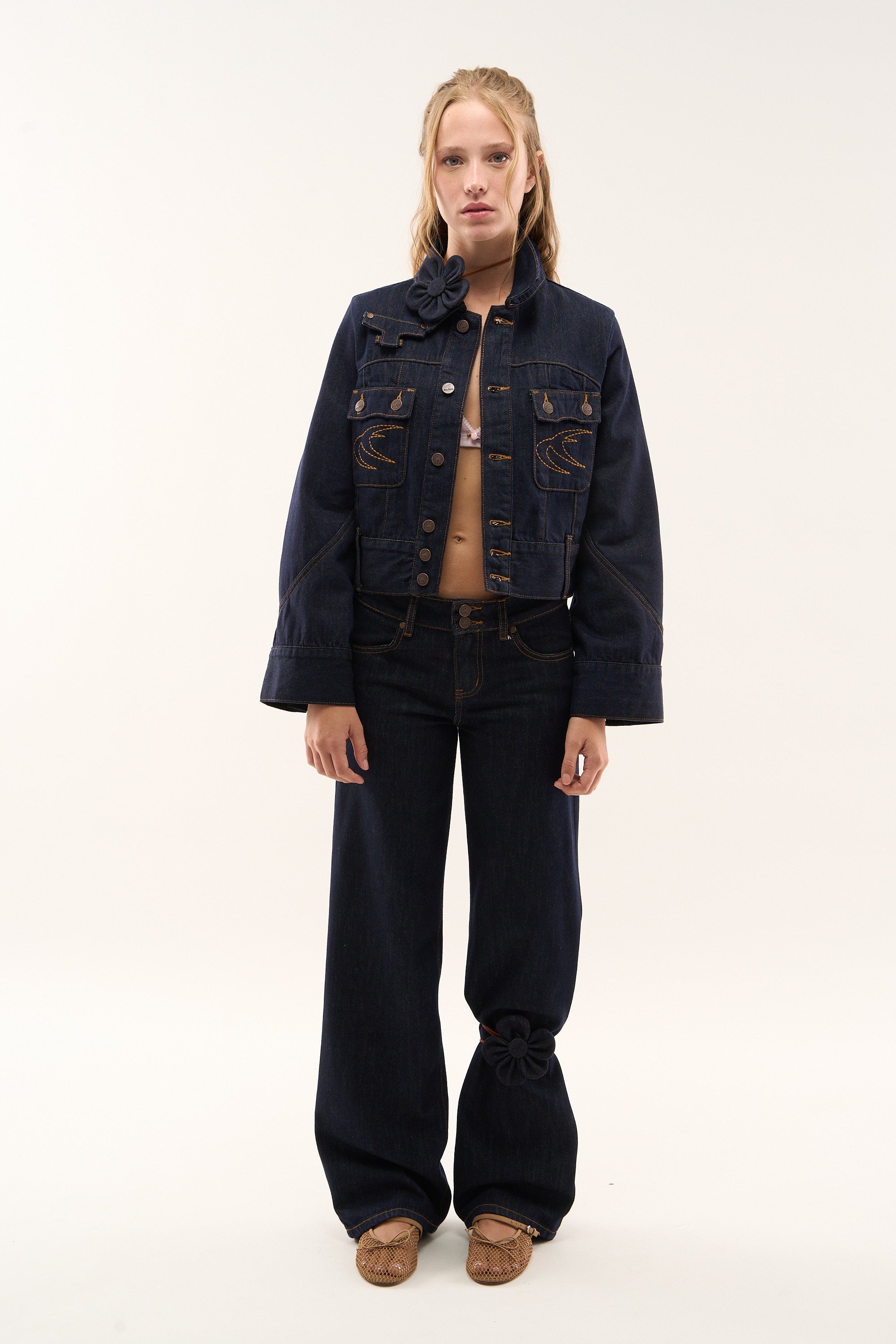 Chaqueta vaquera azul marino oscuro