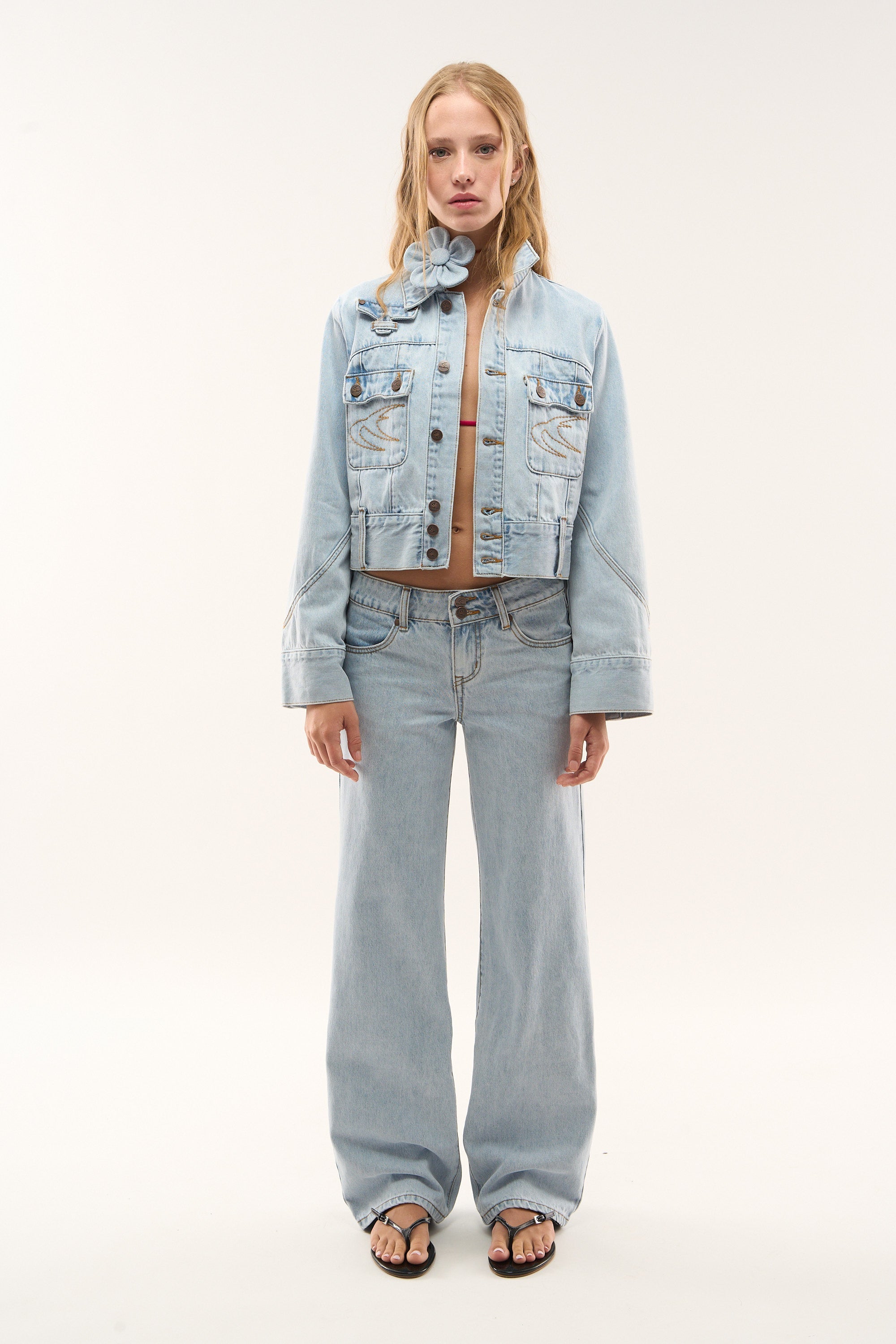 Chaqueta vaquera azul marino claro