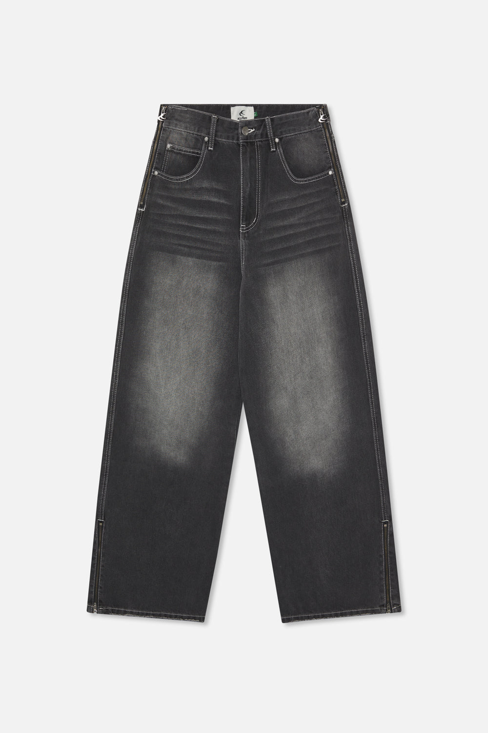 Pantalones grises con cremallera