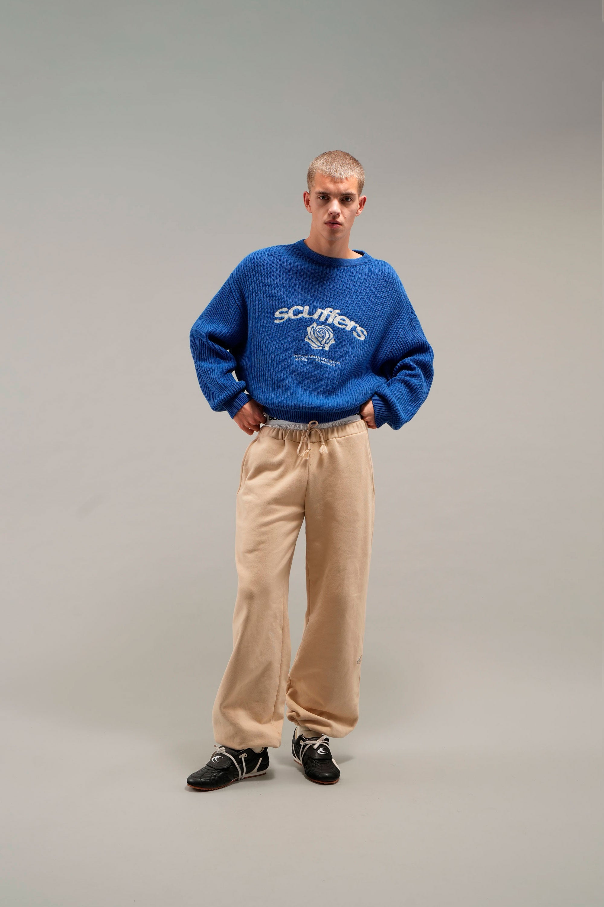 Rosa azul real de punto